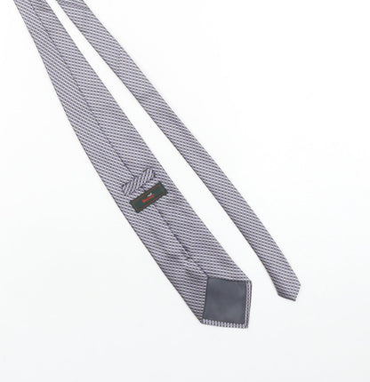 Wolsey Men's Grey Geometric Woven Slim Tie – One Size Polyester