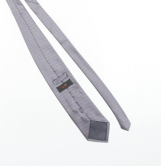 Wolsey Men's Grey Geometric Woven Slim Tie – One Size Polyester