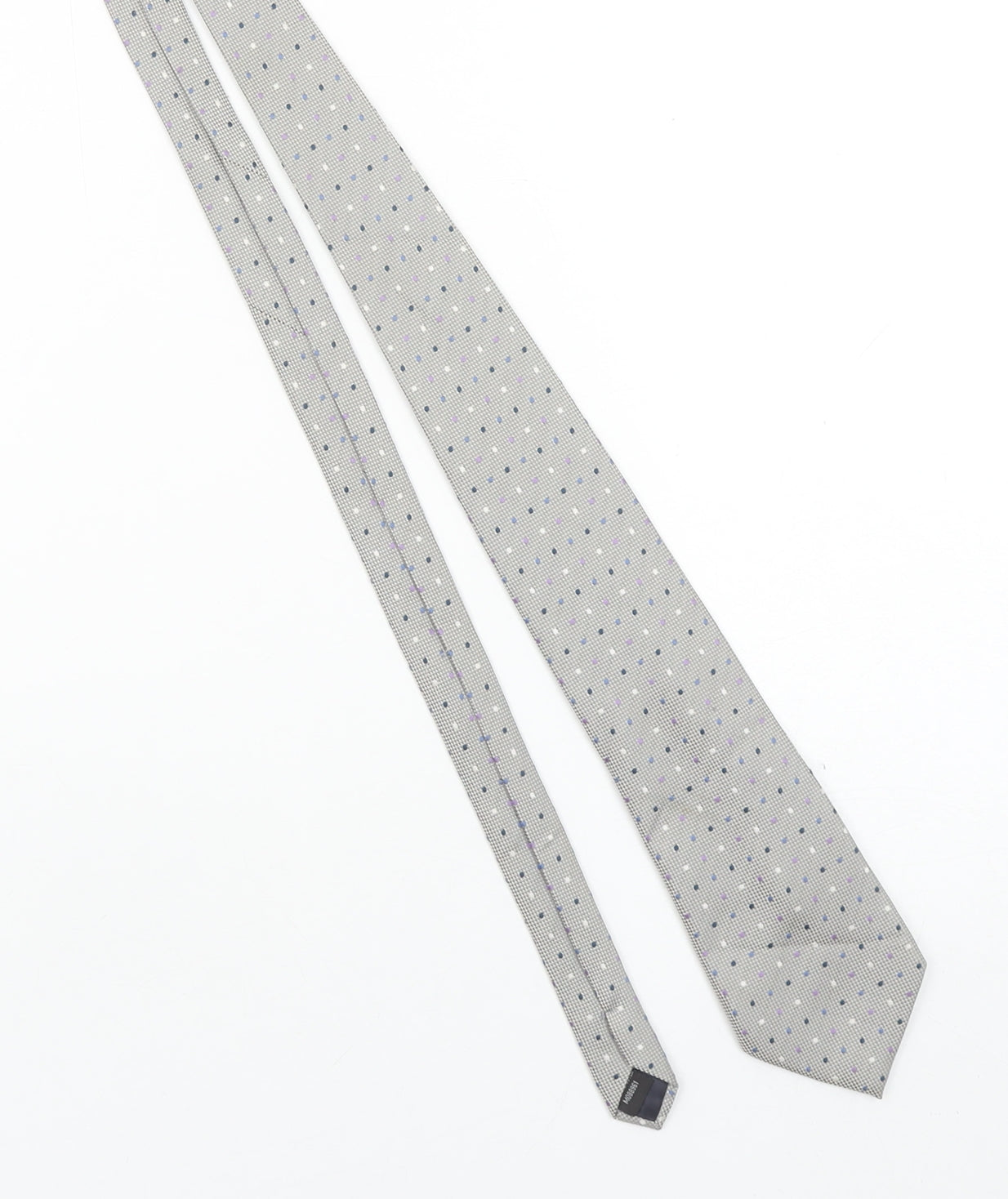 Zantos Men's Grey Polka Dot Slim Tie – 176cm Polyester Designer Style