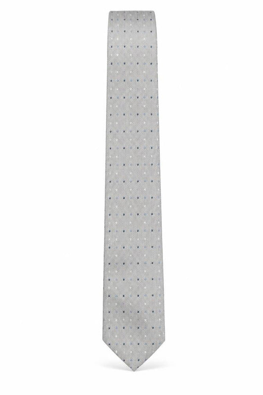 Mens Zantos Grey Polka Dot 100% Polyester Slim Tie
