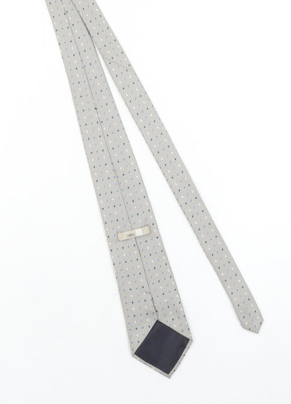 Zantos Men's Grey Polka Dot Slim Tie – 176cm Polyester Designer Style