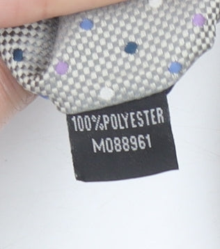 Zantos Men's Grey Polka Dot Slim Tie – 176cm Polyester Designer Style