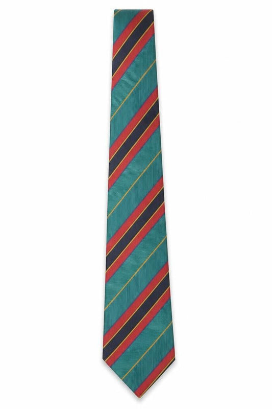 Front view of Canda Men's Aqua Multicoloured Striped Tie 100% Polyester Classic Style