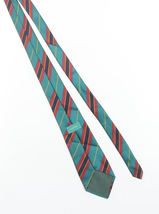 Canda Men's Aqua Multicoloured Striped Tie 100% Polyester Classic Style