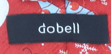 Dobell Men's Red Christmas Print Polyester Tie One Size
