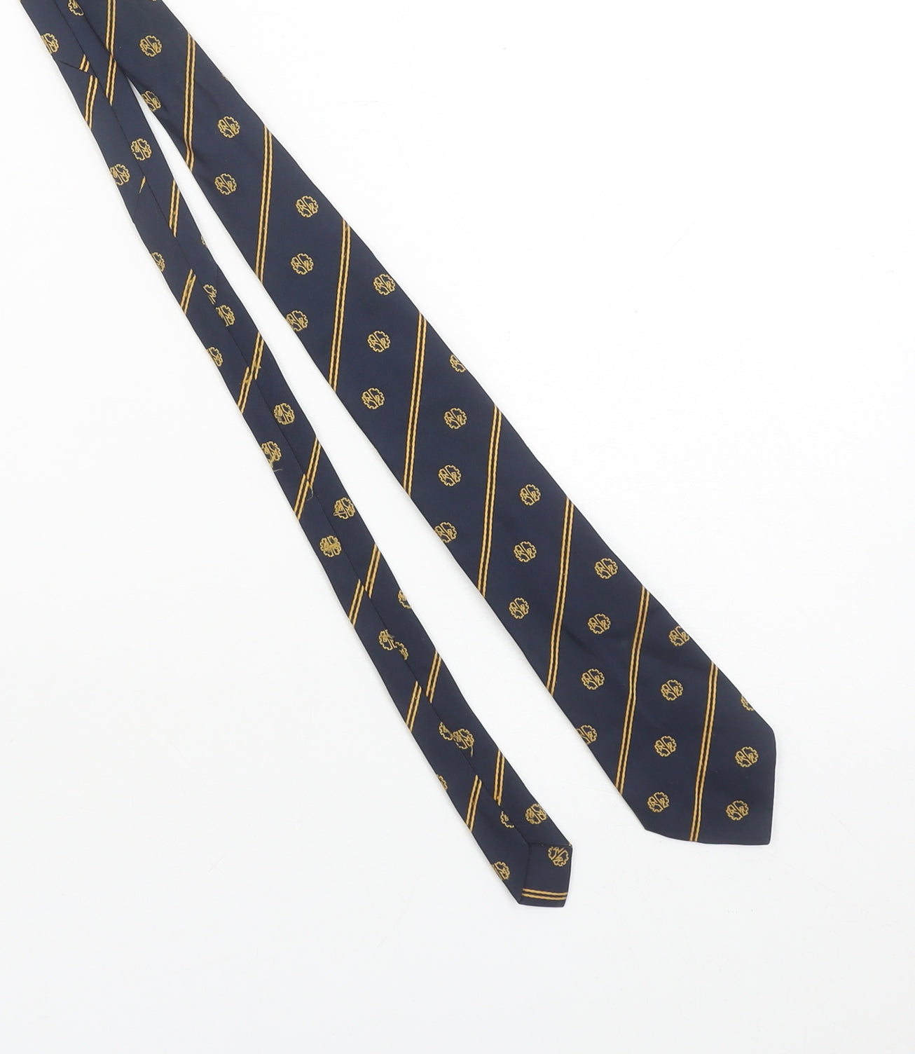 Alec Brook Men's Blue Striped Woven Pointed Tie