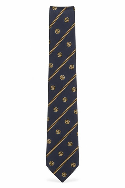 Mens Alec Brook Blue Striped 100% Polyester Pointed Tie