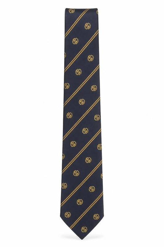 Mens Alec Brook Blue Striped 100% Polyester Pointed Tie