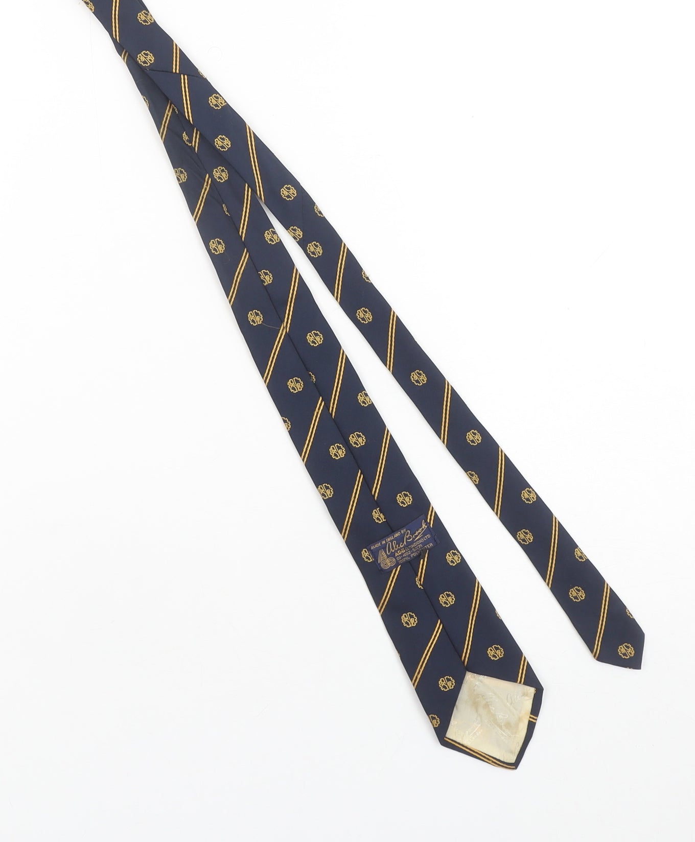 Alec Brook Men's Blue Striped Woven Pointed Tie