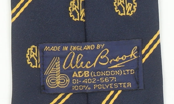 Alec Brook Men's Blue Striped Woven Pointed Tie