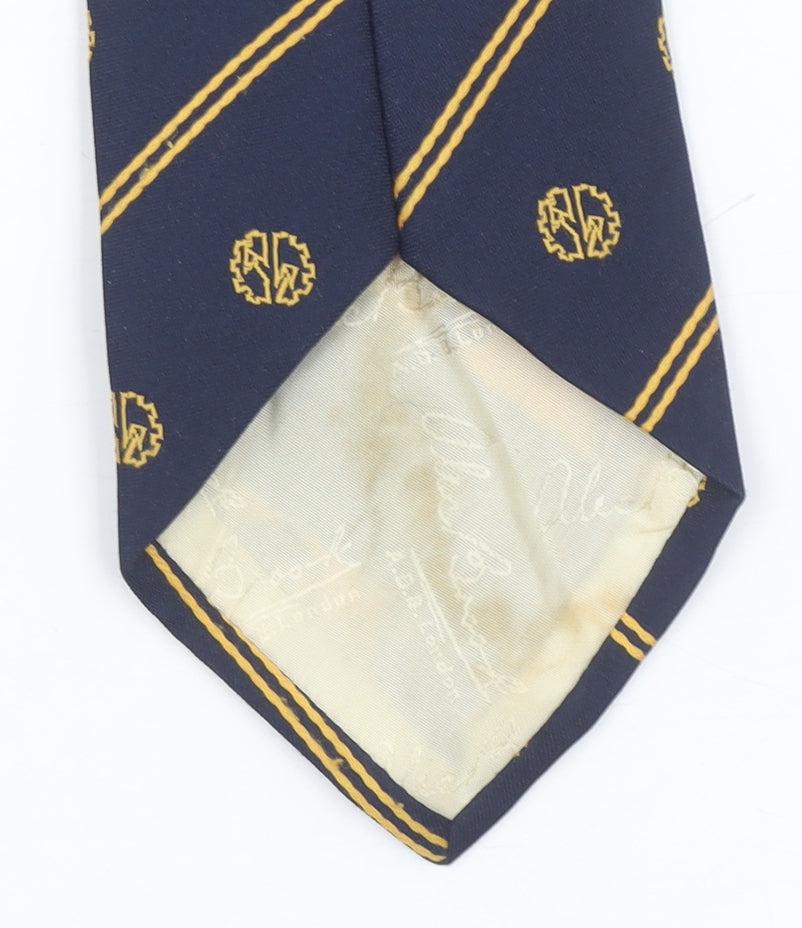 Alec Brook Men's Blue Striped Woven Pointed Tie