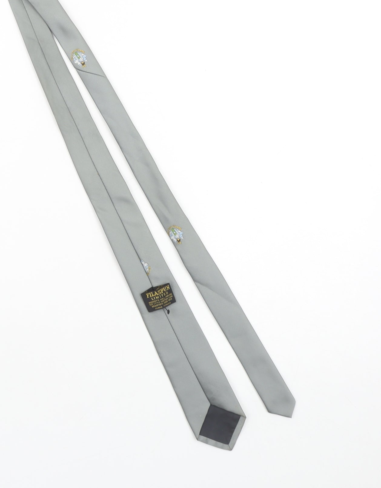 Filaspun Limited Men's Grey Embroidered Slim Tie