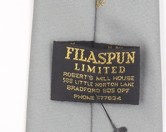 Filaspun Limited Men's Grey Embroidered Slim Tie