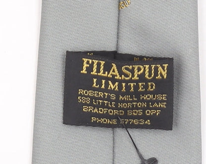 Filaspun Limited Men's Grey Embroidered Slim Tie