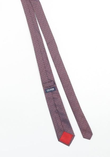 T.M. Lewin Men's Burgundy Geometric Pure Silk Handmade Tie