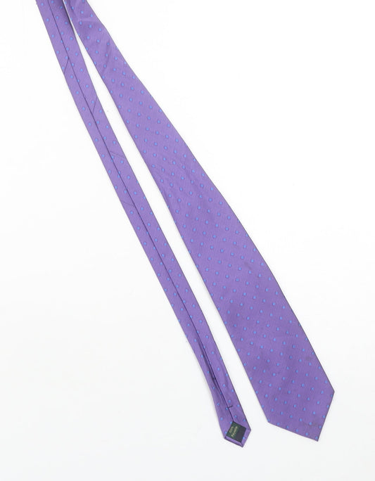 Lloyd Attree & Smith Men's Purple Polka Dot Pointed Tie - One Size Polyester
