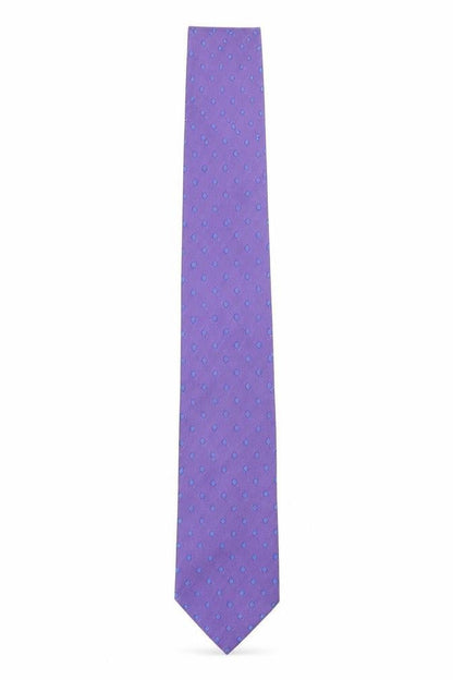 Mens Lloyd Attree & Smith Purple Polka Dot 100% Polyester Pointed Tie