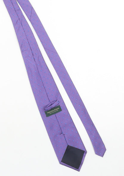 Lloyd Attree & Smith Men's Purple Polka Dot Pointed Tie - One Size Polyester