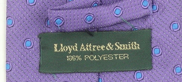 Lloyd Attree & Smith Men's Purple Polka Dot Pointed Tie - One Size Polyester