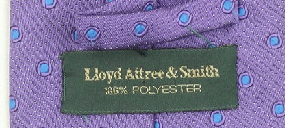 Lloyd Attree & Smith Men's Purple Polka Dot Pointed Tie - One Size Polyester