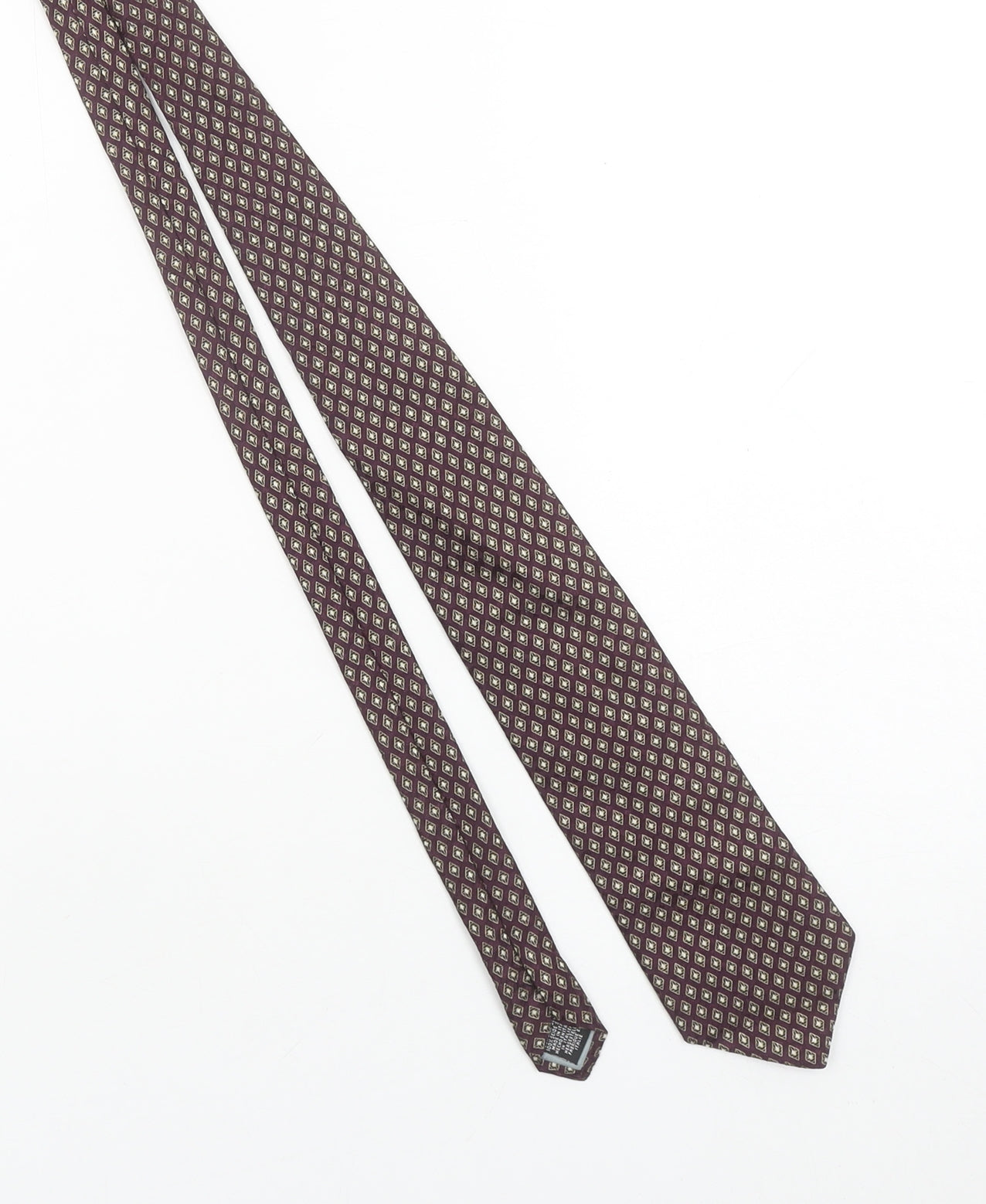 Woodbury Men's Burgundy Geometric Silk Tie Made in Italy 176cm