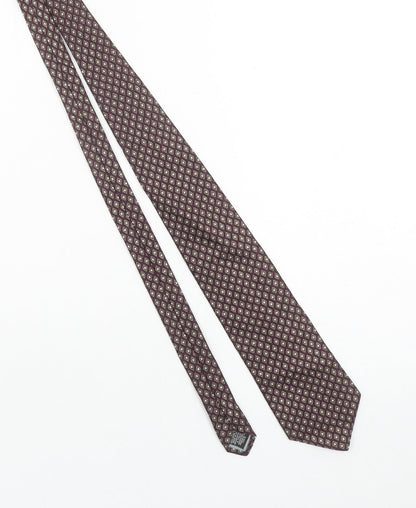 Woodbury Men's Burgundy Geometric Silk Tie Made in Italy 176cm