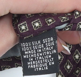 Woodbury Men's Burgundy Geometric Silk Tie Made in Italy 176cm