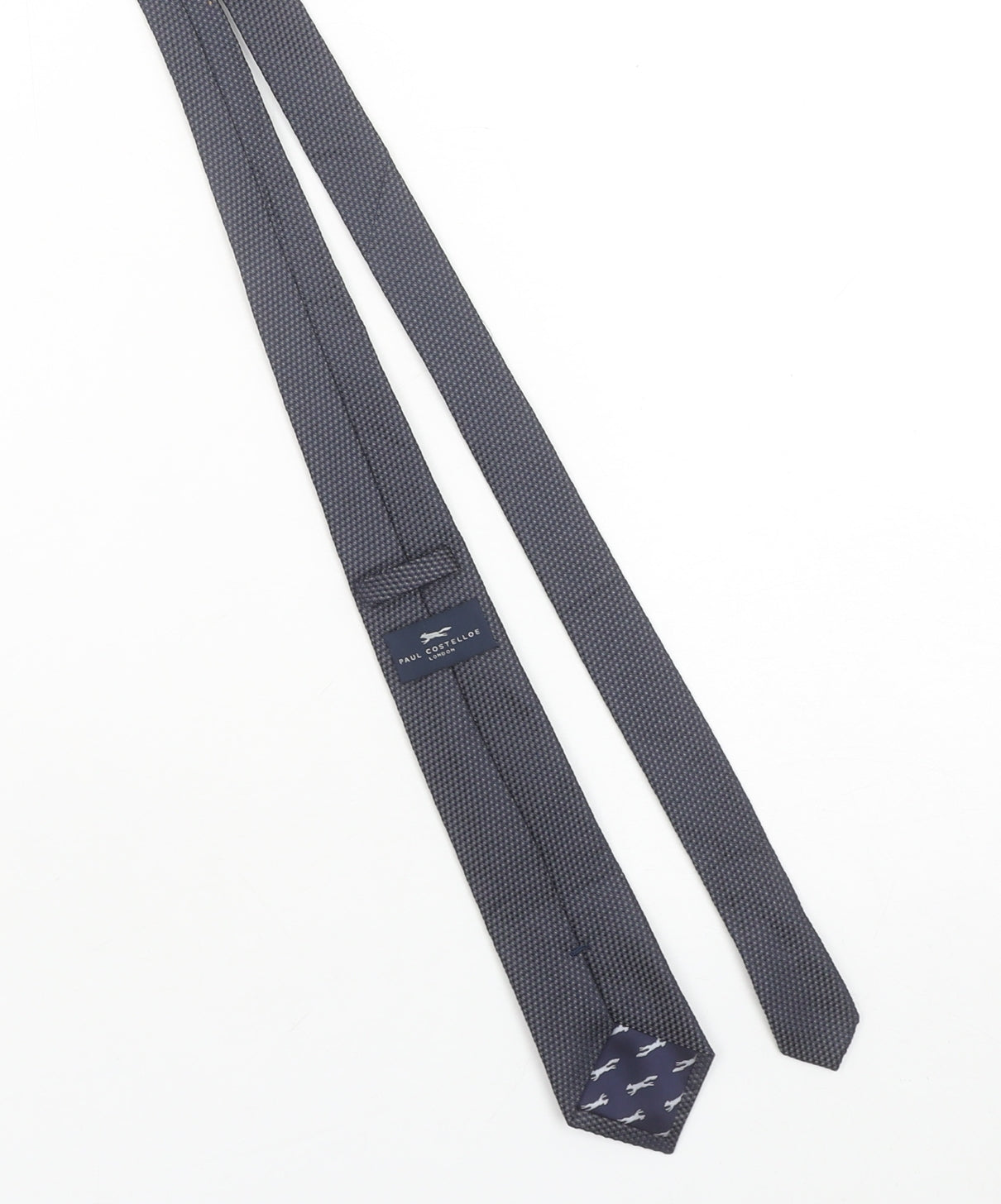 Paul Costelloe Men’s Blue Geometric Silk Slim Tie
