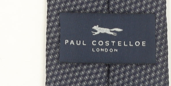 Paul Costelloe Men’s Blue Geometric Silk Slim Tie