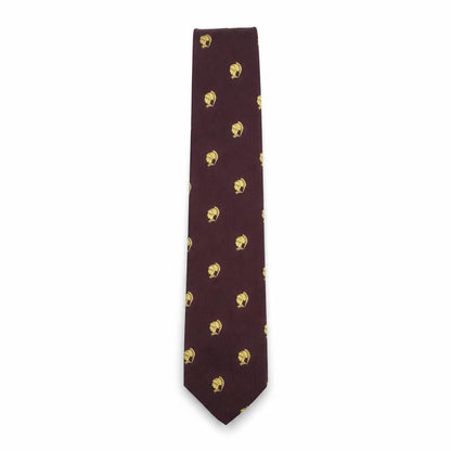 Mens Twinzine Red Geometric 100% Silk Pointed Tie