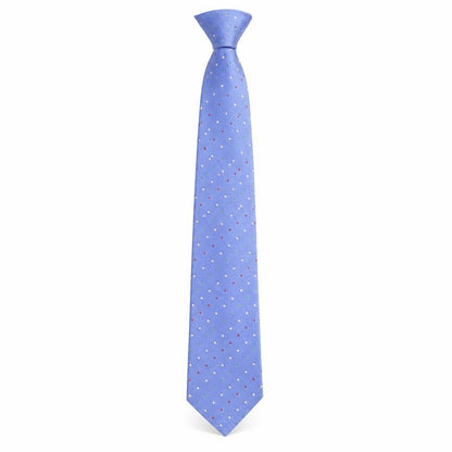 Mens T.M. Lewin Blue Polka Dot 100% Silk Designer Tie