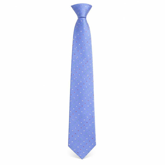 Mens T.M. Lewin Blue Polka Dot 100% Silk Designer Tie