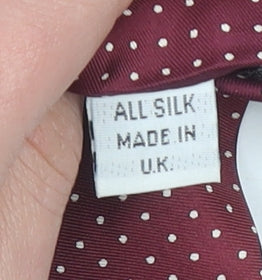 Allander Men's Burgundy Polka Dot Silk Tie Made in Britain