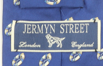Jermyn Street Men's Blue Silk Patterned Tie Handmade in Italy