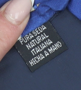 Jermyn Street Men's Blue Silk Patterned Tie Handmade in Italy