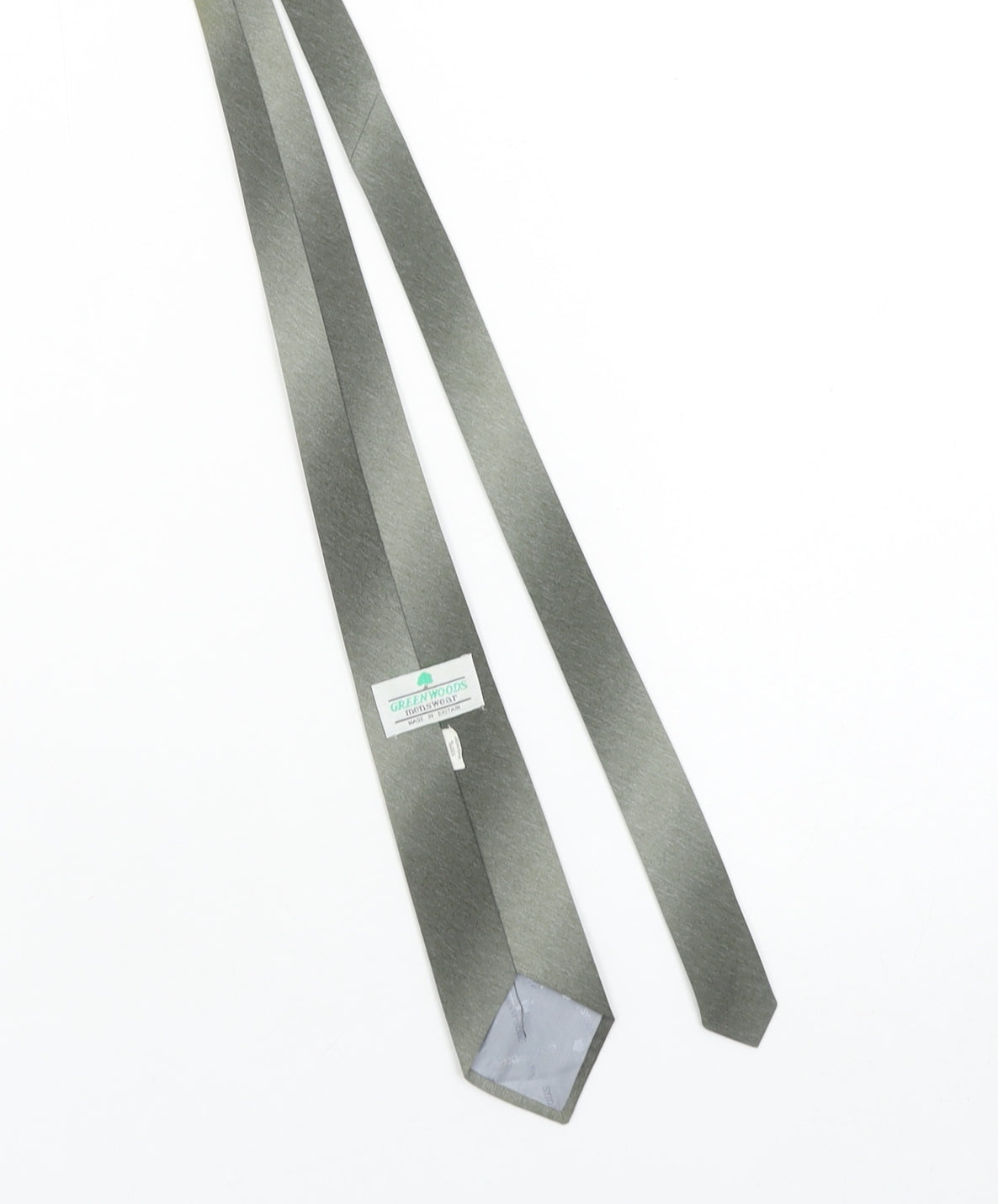 Greenwoods Mens Grey Slim Tie Woven 100% Polyester Made in Britain