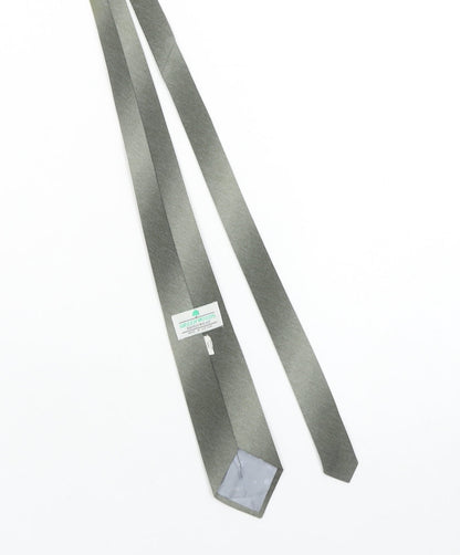 Greenwoods Mens Grey Slim Tie Woven 100% Polyester Made in Britain