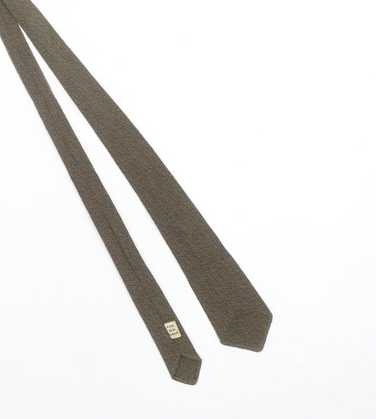 Munrospun Men's Brown Herringbone Wool Slim Tie