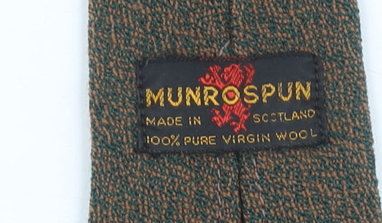 Munrospun Men's Brown Herringbone Wool Slim Tie
