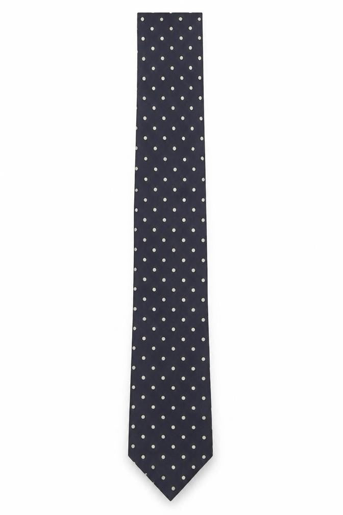 Mens Hornes Blue Polka Dot 100% Silk Slim Tie
