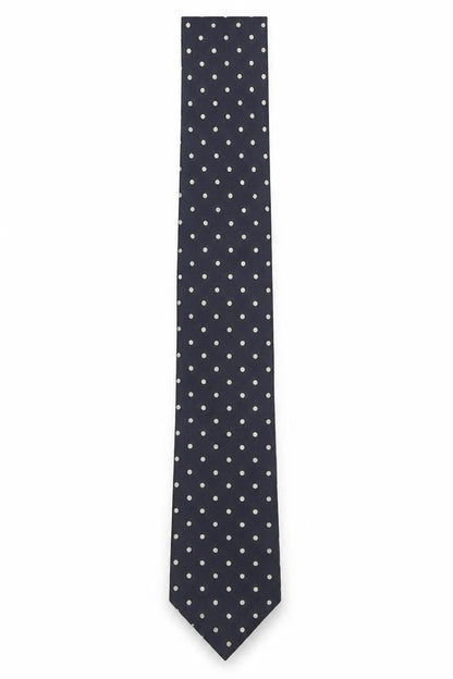 Mens Hornes Blue Polka Dot 100% Silk Slim Tie
