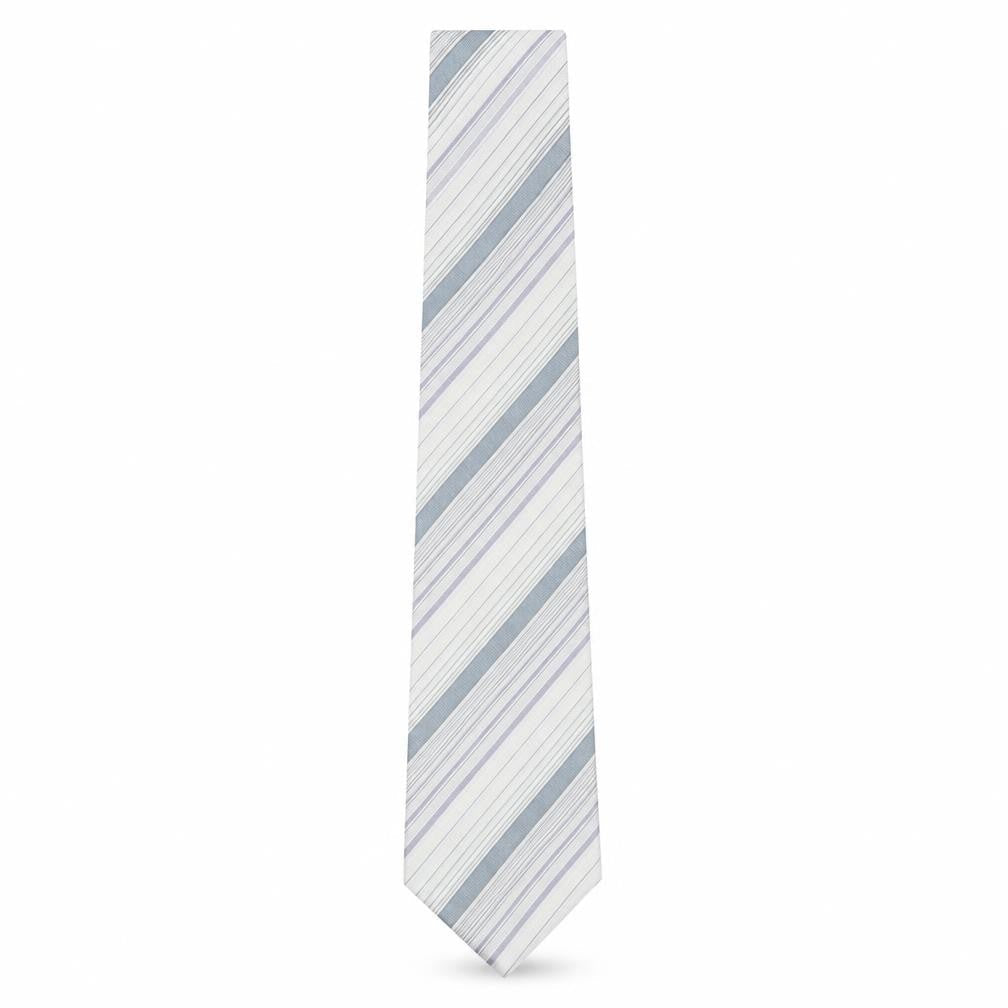 Mens Giorgio Armani Grey Striped 100% Silk Designer Tie