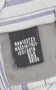 Giorgio Armani Men's Grey Striped 100% Silk Tie Made in Italy