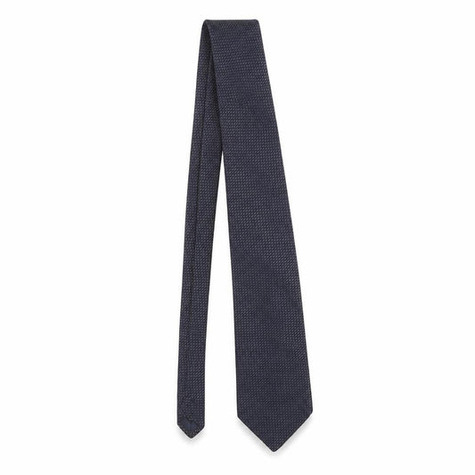 Mens Pierre Balmain Blue Geometric 100% Silk Designer Tie