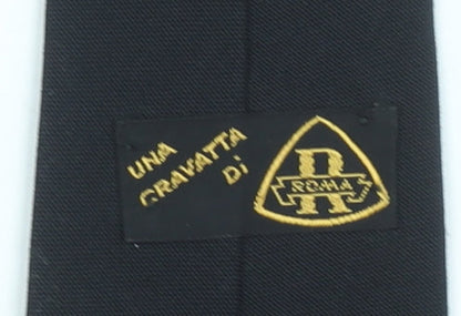 Roma Men's Black Slim Tie Elegant Italian Designer Style