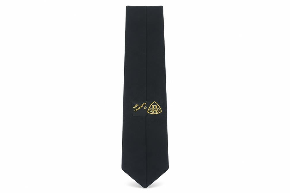 Mens Roma Black  100% Silk Slim Tie