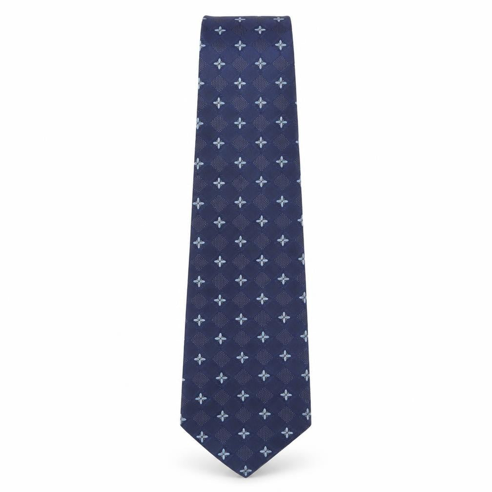 Mens Armando Blue Geometric 100% Polyester Pointed Tie