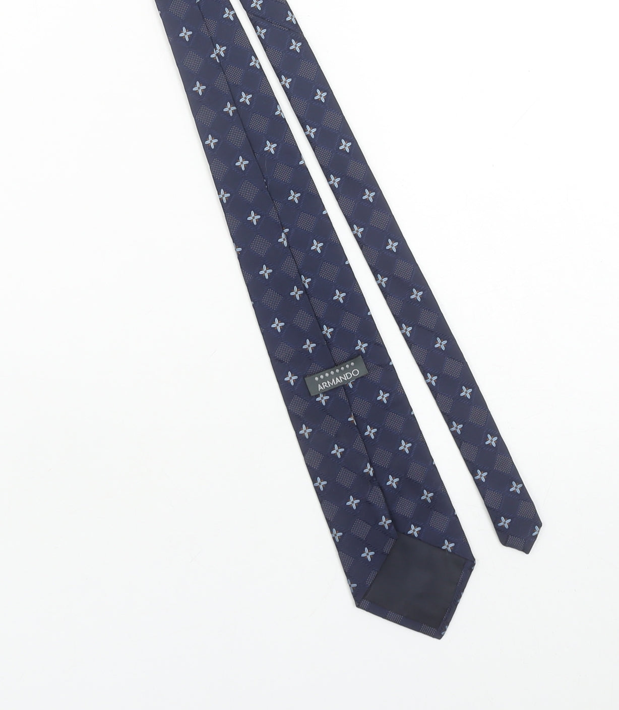 Armando Men's Blue Geometric Polyester Tie – Classic Patterned Style