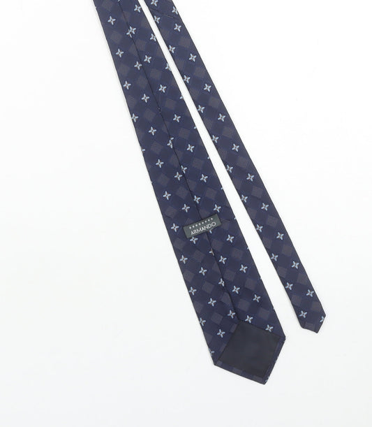 Armando Men's Blue Geometric Polyester Tie – Classic Patterned Style