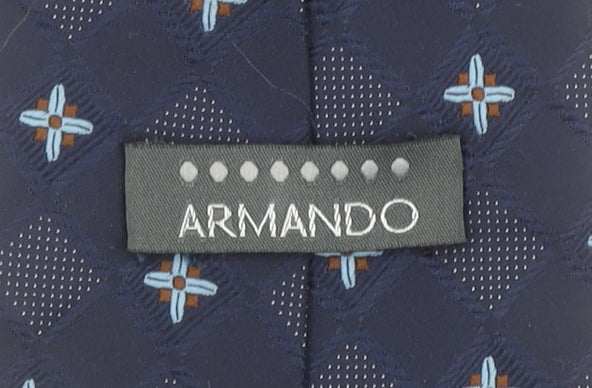 Armando Men's Blue Geometric Polyester Tie – Classic Patterned Style
